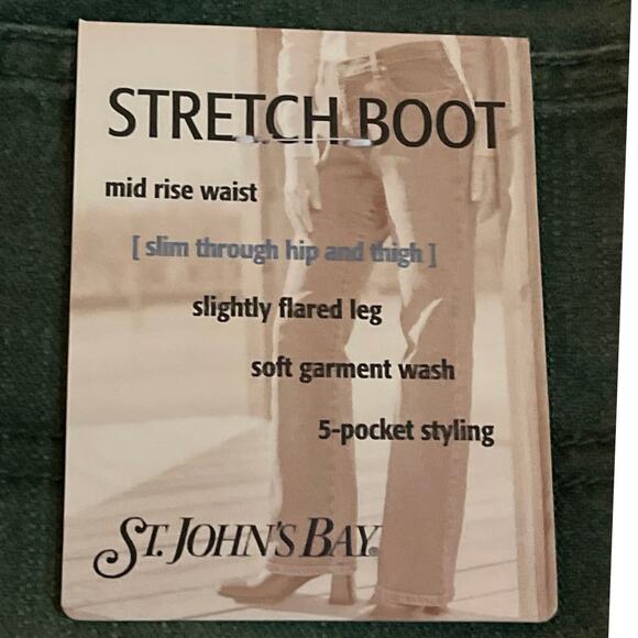 New St. John's Bay Green Jeans Womens Size 10 Bootcut Mid Rise Stretch Casual - Picture 12 of 14